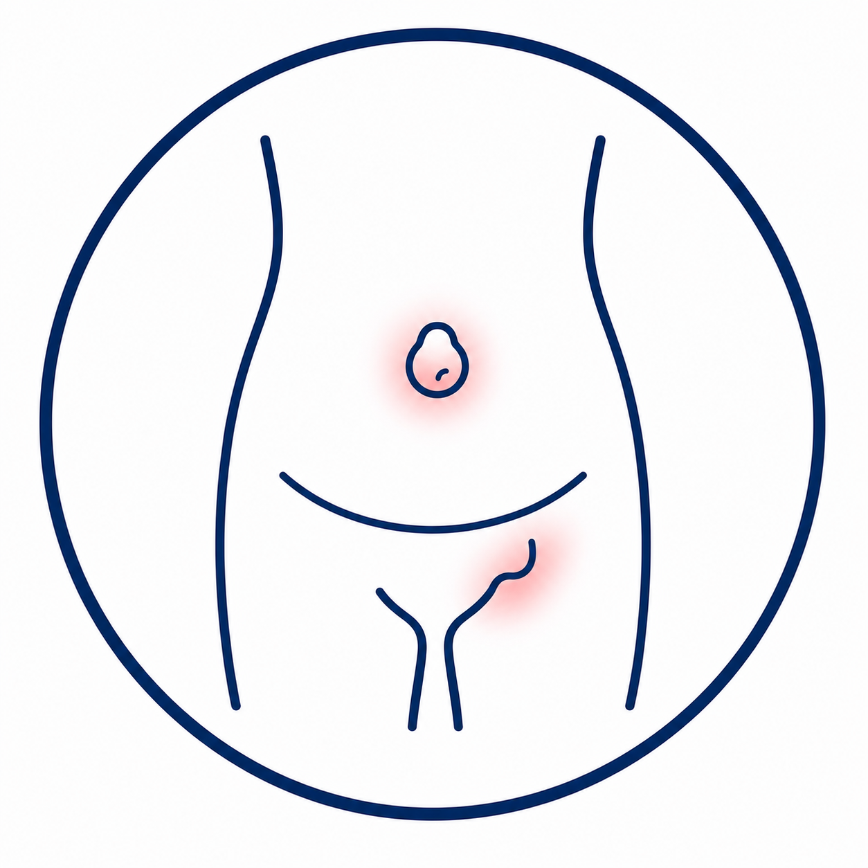 Ícono de hernia en ingle, ombligo o abdomen